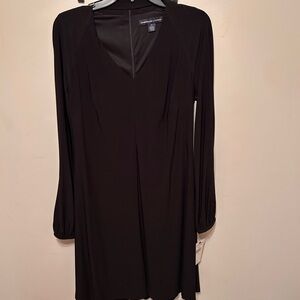 American Living Black V-Neck Long Sleeve Shift Dress